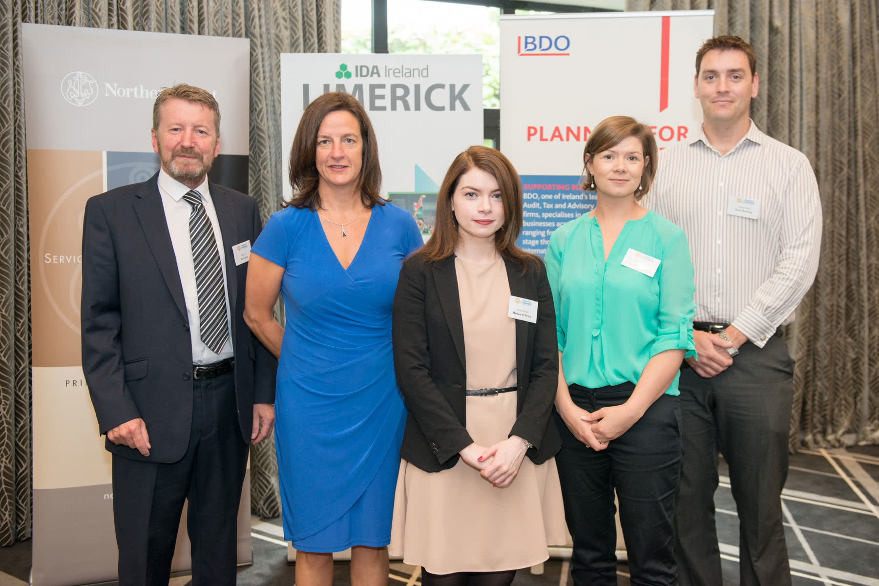 from left to right: Karl Daly, Metis Life, Mary Shine, University of Limerick , Miriam O'Brien, ActionPoint, Órlaith Borthwick, Limerick Chamber, Karl Dowling, ActionPoint