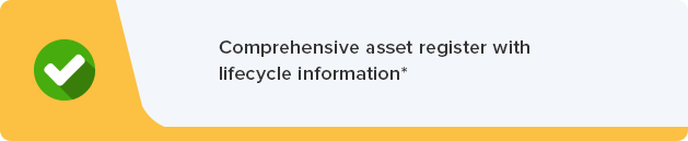 Comprehensive asset register with lifecycle information
